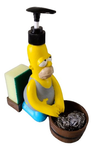 Homero Simpson Set Limpieza Esponja Dispenser Impresion 3d