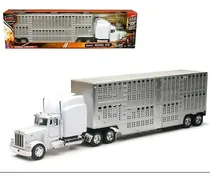 Comprar New Ray 1:32 Peterbilt 379 Blanco Jaula Ganadera- Trailer