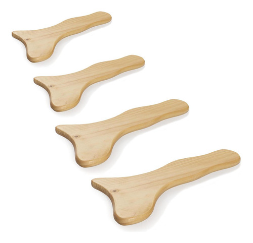 Kit X 4: Tabla Gua Sha Para Maderoterapia, Masajeador Madera