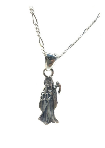 Dije De La Santa Muerte Plata .925 Incluye Cadena.