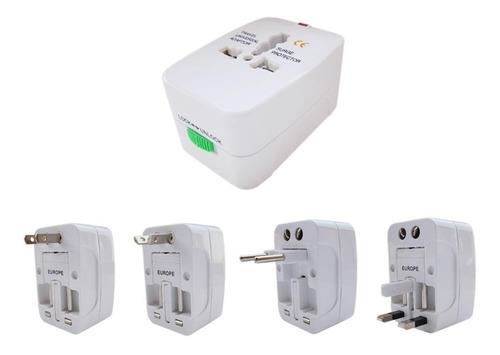 Adaptador Convertidor De Viaje Universal Us Uk Au Eu Mex Ful