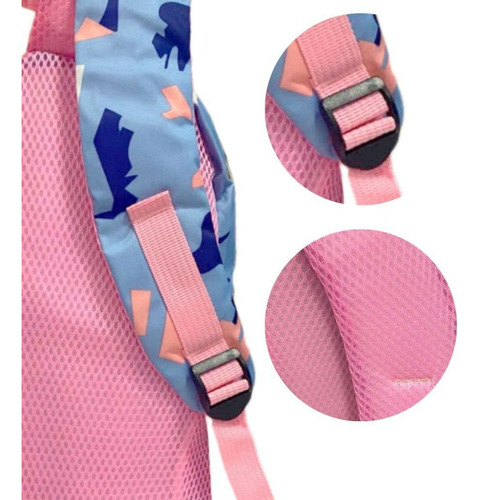 Mochila Escolar Juvenil Mima2 Set De 3 Piezas Color Celeste Diseño de la tela Poliéster