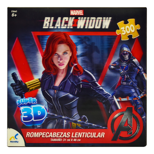 Rompecabezas Novelty Black Widow 3d Lenticular 300 Piezas