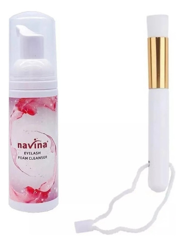 Kit Lash Shampoo Navina Para Pestaña + Brocha Limpiador