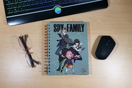 Cuaderno Personalizado Spy X Family Holográfico Con Esquelas