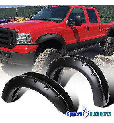 Fits 99-07 Ford F250 F350 Super Duty 4pc Black Sporty Po Aai