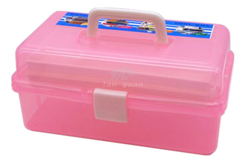 Caja De Herramientas Para Uñas Rosa Con Almacenamiento De 3