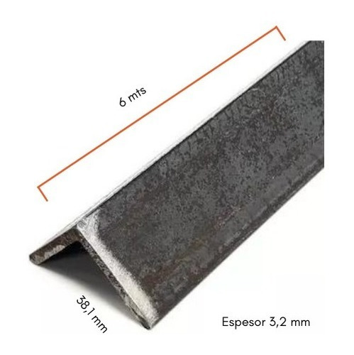 Imagen 2 de 5 de Ángulo Hierro Acindar 1 1/2 X 1/8'' O 38,1 X 3,2mm X 6 Mt