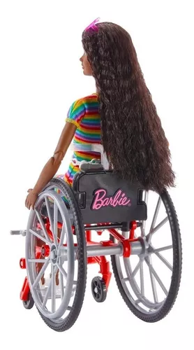 Boneca Barbie Original Negra Cadeirante C/ Cadeira De Rodas