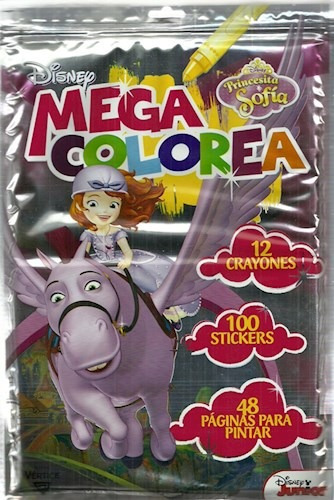 Megacolorea (princesita Sofia) (12 Crayones + 100 Stickers