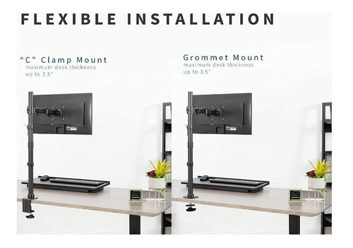 Vivo Montaje Monitor Extra Alto Ajustable Pantalla Hasta 32 Color Negro