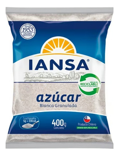 Azúcar Blanca Granulada 400g Iansa - Lireke