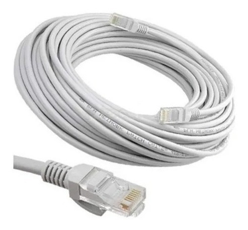 Imagen 3 de 5 de Cable De Red Patchcord 20 Metros Utp Cat 5e Inyectados