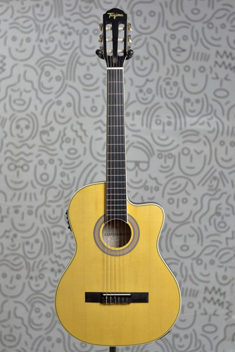 Violão Flat Nylon Tagima Elétrico Timbre Profissional Satin Cor Natural Amber Satin Material Do Diapasão Okoume Orientação Da Mão Destro