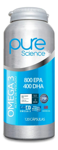 Pure Science Omega 3 800 Epa 400 Dha 120 Cápsulas Sabor Sin Sabor