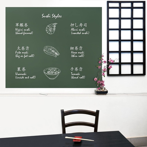 Imagen 6 de 6 de ¡ Pizarra Sticker Negra De Decoración Tablero 2m + Tizas !!