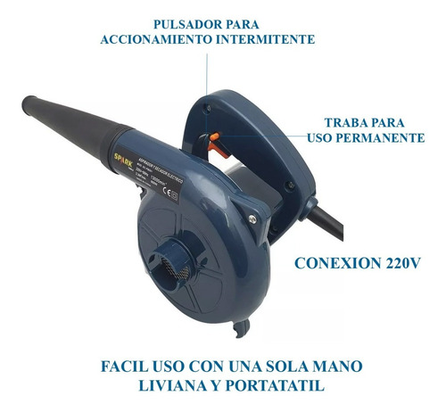 Imagen 4 de 10 de Sopladora Electrica Hojas Pc Portatil 600w 13000rpm 220v