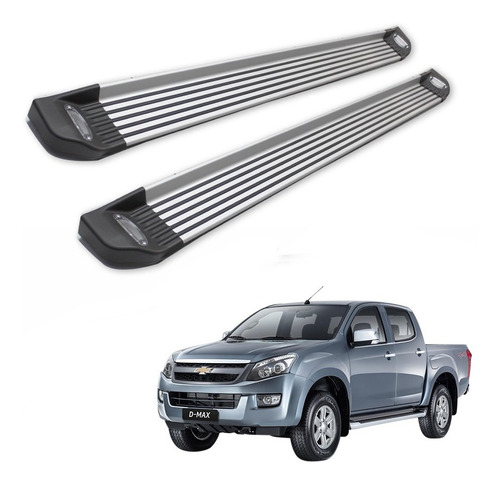 Set Pisaderas Chevrolet Dmax 2016-2023 Aluminio Con Luz