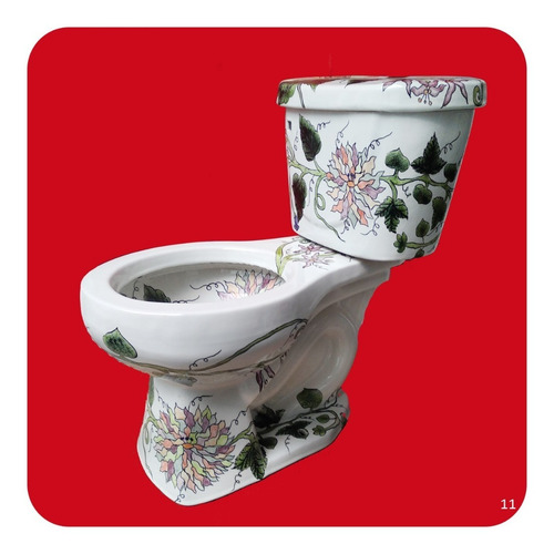 Imagen 4 de 4 de Wc Sanitario Taza + Tanque Cerámica Tipo Talavera Blanco M11
