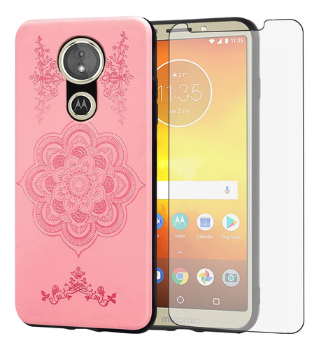 Funda Delgada Rosa + Protector Para Moto E5 / G6 Play