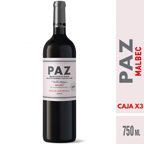 Vino Tinto Paz Malbec Finca Las Moras - Caja X3