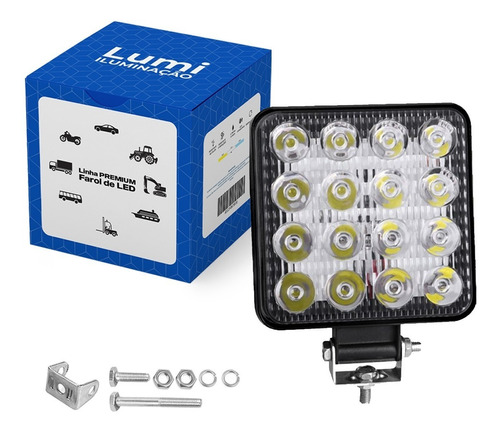 Kit 4 Farol De Milha Led 48w 9-60v Auxilar Veiculos Barcos