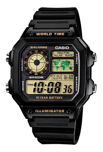 Reloj Casio Digital Ae-1200wh Wr100m Oficial 2 Años Garantia