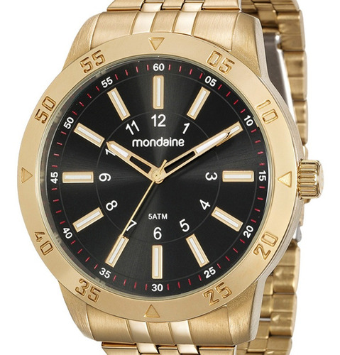 Relógio Mondaine Masculino Analógico Dourado Original + Nf