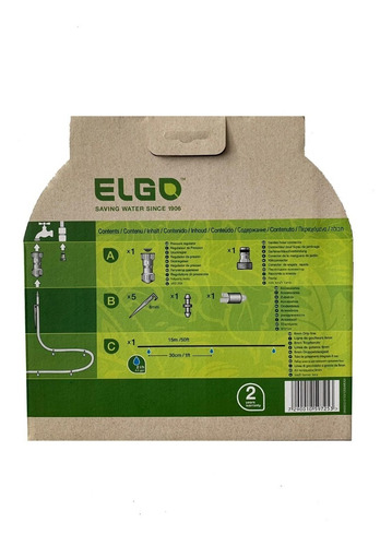 Kit Riego Goteo Elgo 15 Mts 2 L/h 50 Agujeros