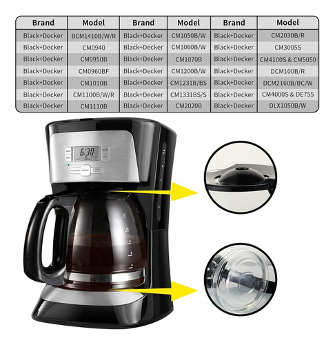 Jarra De Repuesto De 12 Tazas, Compatible Con Black+decke...