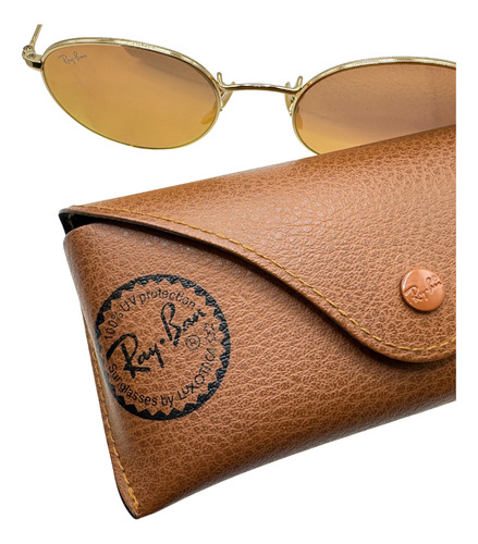 Anteojos Lentes De Sol Ray Ban Round Metal Espejado Rosa Espejo Rosa Rosa Dorado Dorado (Usado)