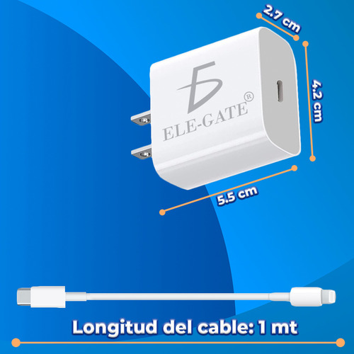 Cargador Para Apple iPhone Carga Rapida Type C A Lightning