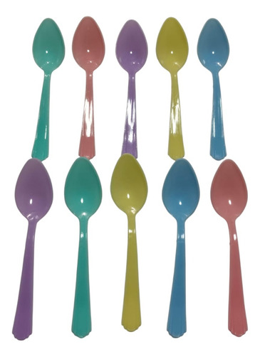 Kit 15 Cuchara Pastel Plastico Reutilizable Economica