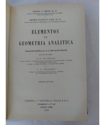 Elementos De Geometría Analítica 