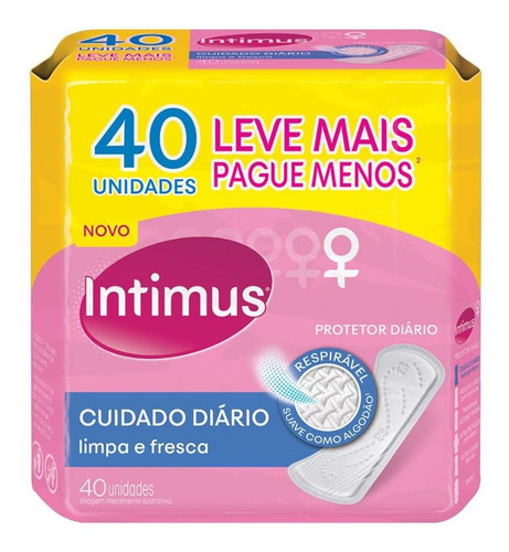 Protetor Diário Intimus Sem Perfume - 40 Unidades