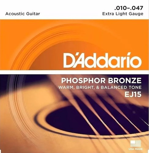 Encordado P/guitarra Acústica Daddario Ej15 / 010
