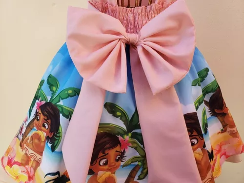 Vestido Infantil Moana Baby Temática Roupa Fantasia Desenho