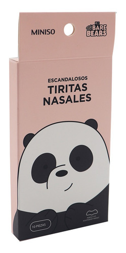 Imagen 2 de 3 de Miniso Banda Para Puntos Negros We Bare Bears Panda 10 Pieza