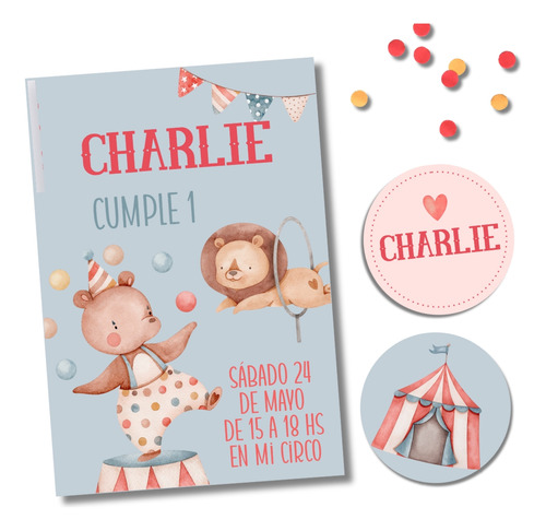 Kit Imprimible Circo Bebé Personalizado Decoración