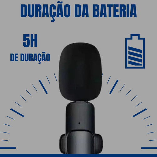 Microfone Profissional Sem Fio Duplo Lapelak9 Iphone 14 Ios Conector De 8 Pinos ( Iphone )