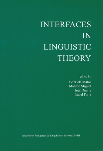 Libro Interfaces In Linguistic Theory(em Co-produção Com A