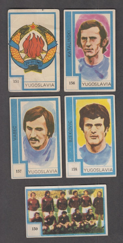 Mundial Futbol 1974 Yugoslavia  5 Tarjetas Unicas De Uruguay