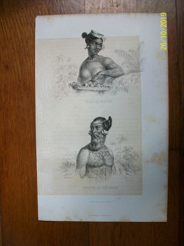 Oceania  Indigenes  Grabado Publicado En Paris En 1859