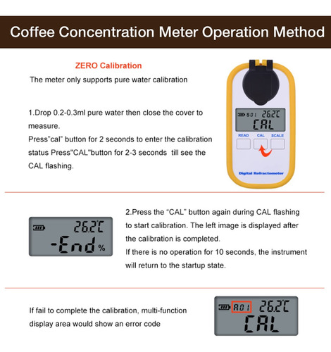 Refractómetro Digital De Concentración De Café Tds Con Brix