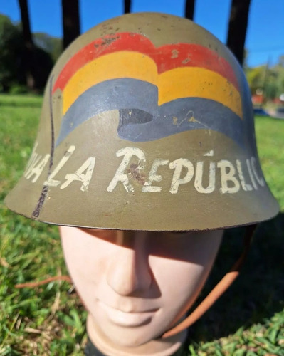 Casco Antifranquista Guerra Civil Española Viva La Republica (Usado)