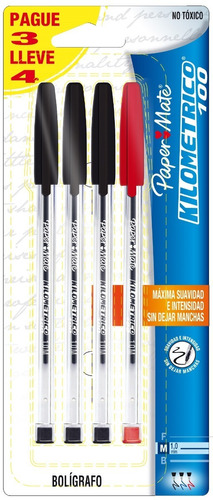 Set De Bolígrafos Kilométrico Paper Mate Esfero X4 Unidades