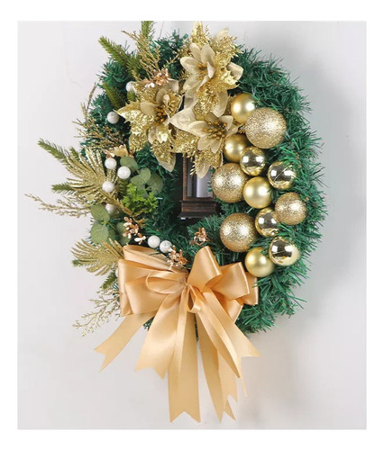 Decoración Navideña Corona Navideña Con Linterna 2023