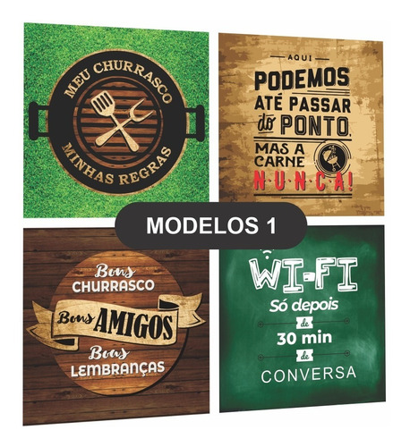 Imagem 2 de 2 de Quadros Espaço Area Gourmet Cantinho Churrasco Churrasqueira