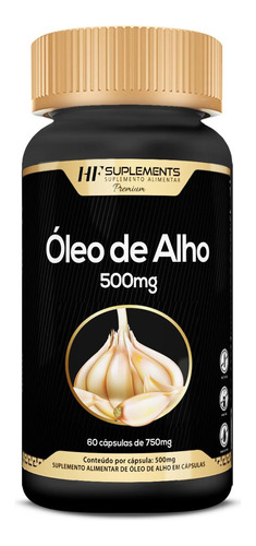 Oleo De Alho Premium 500mg 60caps Hf Suplements