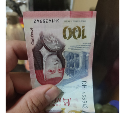 Billete 100 Pesos Sor Juana Ines Con Error De Impresión (Usado)